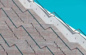 zig zag stairs to represent going back and forth when trying to clean or organize