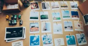 keepsake photos laid out knolling style