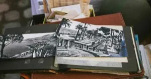 memory book opened to old photograph