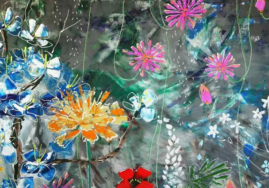 flower painting closeup